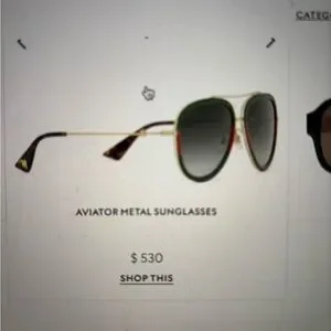 Gucci | Accessories | Gucci Gold Aviator Sunglasses With Red 